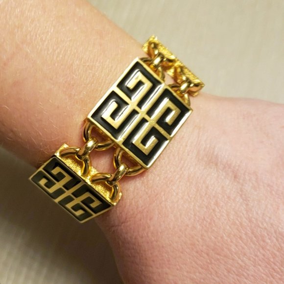 Givenchy Vintage 4G Logo Bracelet 1977 Gold-Plated Collector - Picture 5 of 16